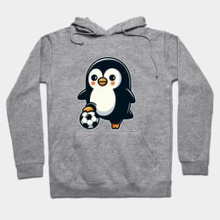penguin as soccer player with soccer ball Hoodie